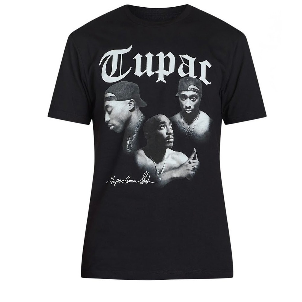 Tupac Shakur All Eyez On Me Black Graphic T-Shirt Mens Large NWT MB27PAC0029